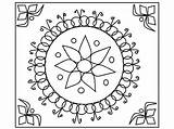 Rangoli Diwali Kolorowanki Mewarna Halaman Percuma Dzieci Pewarna Hinduism Kanak Coloringhome sketch template