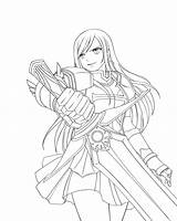 Fairy Tail Erza Coloring Pages Scarlet Coloriage Anime Sketch Color Dessin Colorier Drawing Printable Colouring Imprimer Coloringhome Popular Ligne Library sketch template