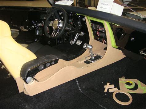 68 Camaro Custom Console Build Mdf Carbon Fiber And Chrome Armrest