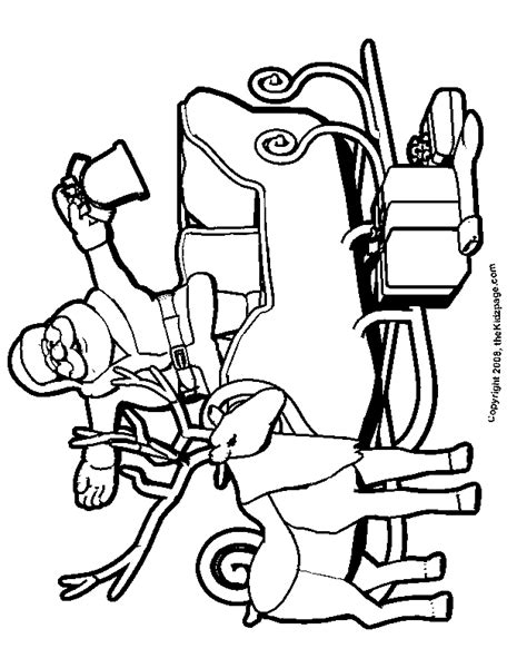 santa sleigh  reindeer  coloring pages  kids printable