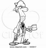 Cartoon Homeless Man Clip Outline Charity Illustration Holding Cup Royalty Rf Poor Clipart Toonaday Person Ron Leishman Sitting Choose Clipartof sketch template