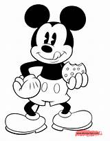 Mickey Mouse Colouring Sheets Coloring Classic Pages Eating Disney Cookie Chip Chocolate Template sketch template
