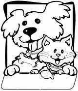 Coloring Dog Cat Pages Dogs Cats Printable Drawing Color Cute Animals Catdog Colouring Print Tag Getcolorings Colorin Related Kat Getdrawings sketch template