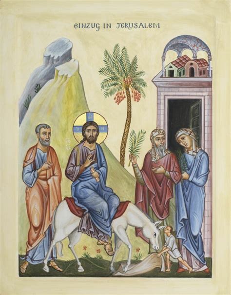 palm sunday christs entry  jerusalem aidan hart sacred icons