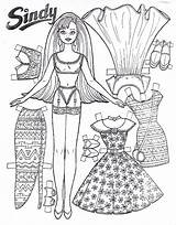 Paper Doll Printable Pages Coloring Dolls Kids Sindy Toys sketch template