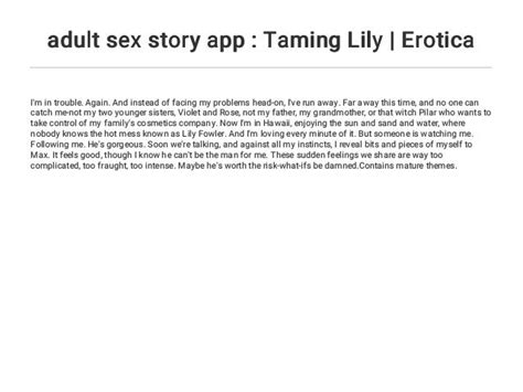 adult sex story app taming lily erotica