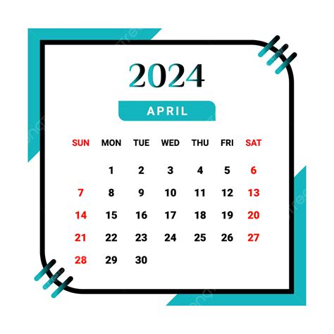 calendario del mese  aprile   nero  verde vettore calendario mensile calendario