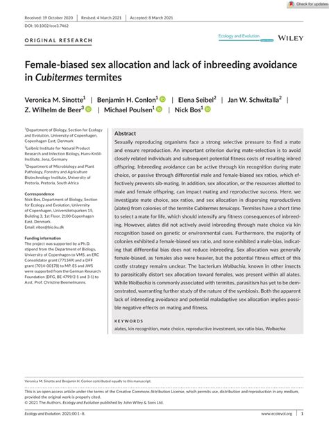 pdf female‐biased sex allocation and lack of inbreeding avoidance in
