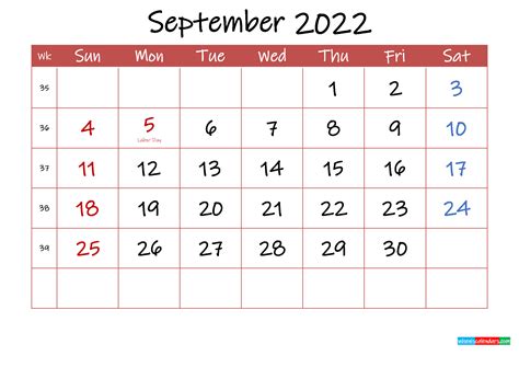 printable september  calendar  holidays template inkm