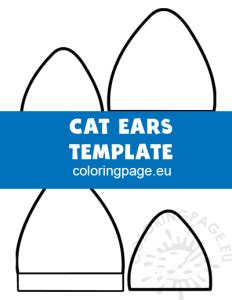 cat ears template coloring page
