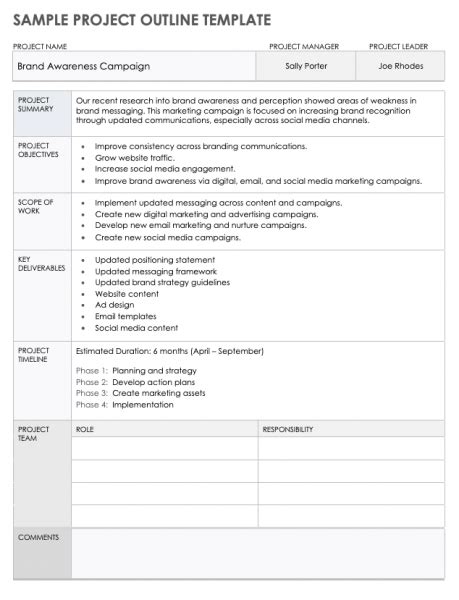 project outline template google  examples