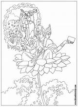 Coloring Krishna Brahman Iskcon Desire sketch template