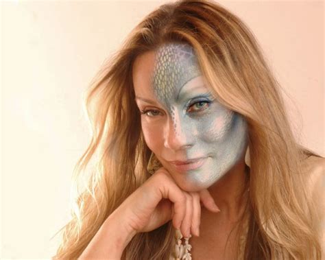 virginia hey with partial makeup for her character zhaan on the