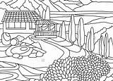 Coloring Pages Scenery Mountain Printable Color Getcolorings Mountains Landscapes Print sketch template