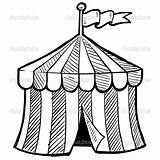 Circus Tent Big Clipart Drawing Top Illustration Vector Sketch Stock Coloring Draw Doodle Carnival Format Style Pages Lhfgraphics Depositphotos Google sketch template