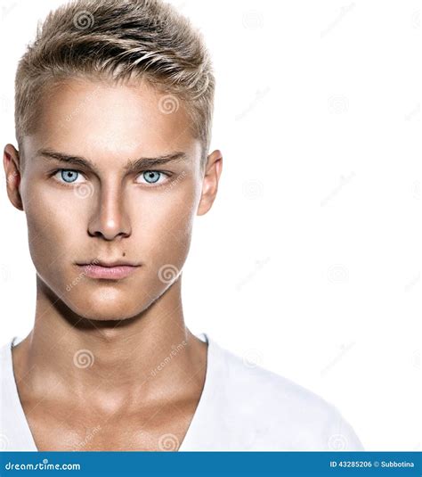 handsome young man isolated  white stock photo image