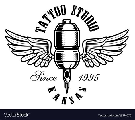 tattoo machine logo royalty  vector image vectorstock