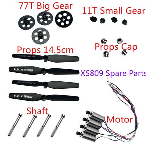rc drone spare part kit propeller protection frame guard motor gears  visuo xs xss