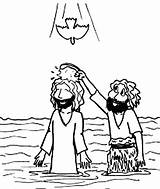Jesus Baptism John Baptist Cartoon Coloring Drawing Netart Line sketch template