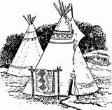 Tipi Coloring Pages Edupics Indians Printable Western Adult Teepee Colouring Adults Large Sheets sketch template