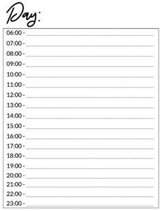 printable daily planner  time slots  change  life