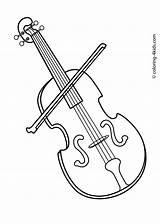 Violin Instruments Musical Coloring Pages Drawing Drawings Kids Instrument Printable Music Simple Print Cliparts Clipart Color Fiddle Malvorlagen Collection Bow sketch template