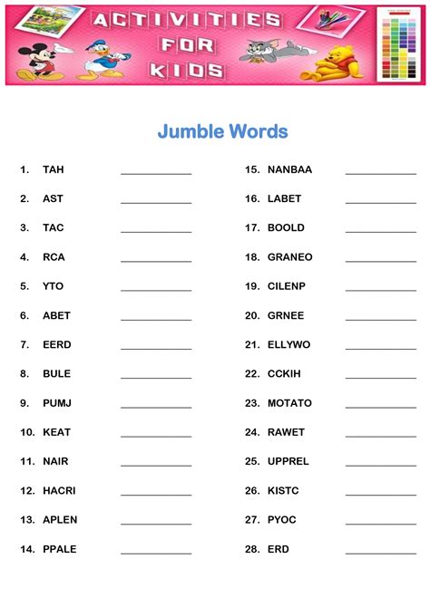 jumbled words worksheets driverlayer search engine