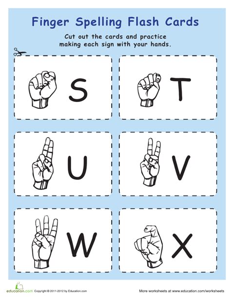 sign language flash cards