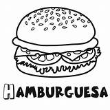 Hamburguesa Hamburguesas Comidas Pintar Alimentos Guiainfantil Actividad Plato sketch template