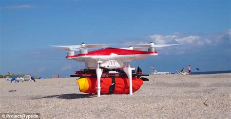 move  baywatch lifeguard drone  save swimmers  distress daily mail