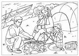 Lagerfeuer Rodzina Feu Sommerwiese Kolorowanki Malvorlagen Przy Hoguera Ognisku Roku Lato Coloriage Pory Kolorowanka Colorkid Campfire Jahreszeiten Falò Estaciones Buceo sketch template