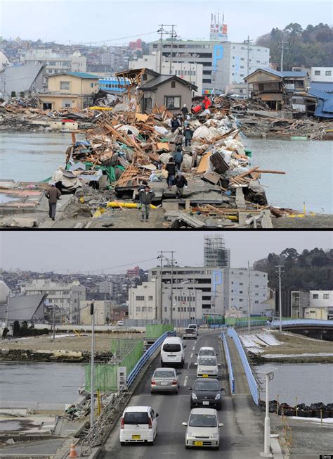 Look Dramatic Photos Show Before And After Tsunami Destruction