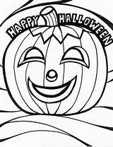 Halloween Coloring Pages Pumpkin Printable Kids Happy Smiling Football Scary Color Print Field Cliparts Clipart Clip Printables Book Holloween Family sketch template