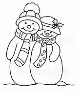 Snowman Coloring Pages Christmas Couple Family Drawing Snowmen Easy Stencil Silhouette Embroidery Cute Sketch Quilt Cuddling Template Print Drawings Patterns sketch template