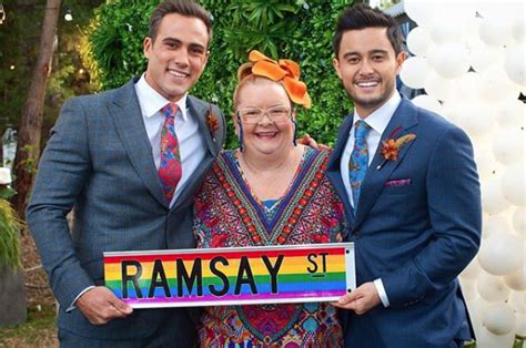 neighbours first gay wedding will be officiated by magda szubanski