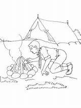 Camp Feu Campfire Coloriages Metiers Dibujos sketch template