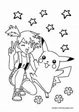 Coloring Pokemon Pages Misty Pikachu Ash Library Clipart Cartoon Popular Brock sketch template