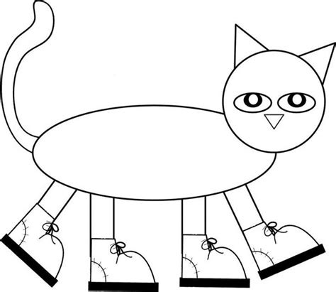 pete  cat coloring page kindergarten    svg file