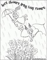 Coloring April Showers Flowers Bring Pages Popular Library Clipart sketch template