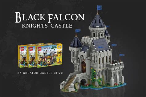 lego moc black falcon knights castle  medieval castle
