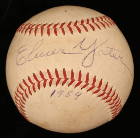 elmer yoter signed oal baseball inscribed  jsa  pristine auction