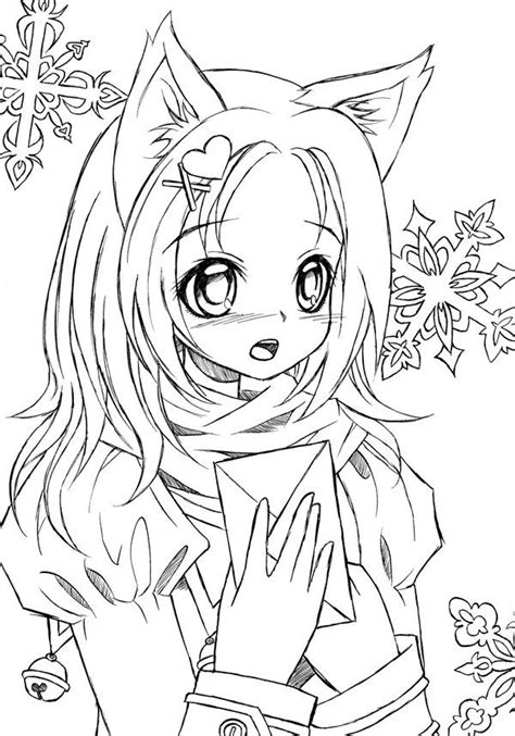 12 pics of anime cat girl warrior coloring pages anime