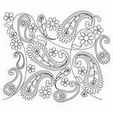 Paisley Coloring Flower Pages Pattern Patterns Adult Embroidery Colouring Pano Popular Leaves Wood Folk Choose Board Coloringhome sketch template