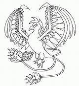 Coloring Mythical Creatures Pages Phoenix Mythological Mystical Creature Drawing Printable Kids Color Greek Animal Clipart Dragon Easy Fantasy Template Bird sketch template