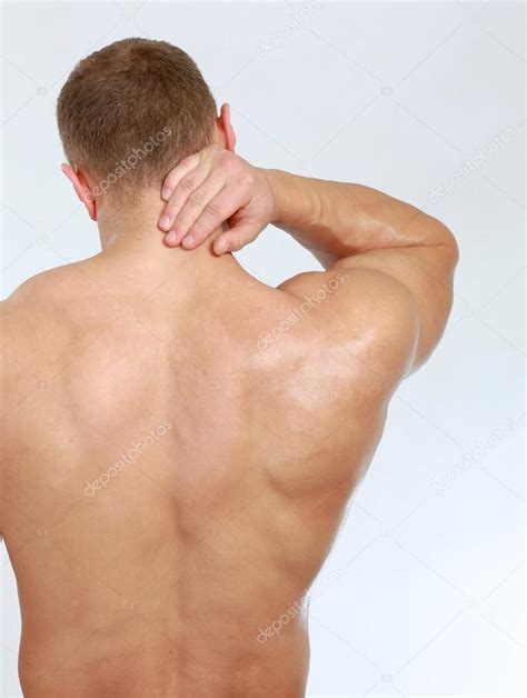 homem musculoso  dor de pescoco costas fotografias de stock  shefkate