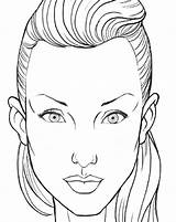Face Template Makeup Blank Charts Croqui Visage Chart Portrait Para Vierge Girl Coloring Rosto Printable Maquiagem Faces Body Base Portraits sketch template
