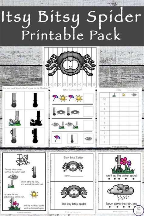itsy bitsy spider printable pack simple living creative learning