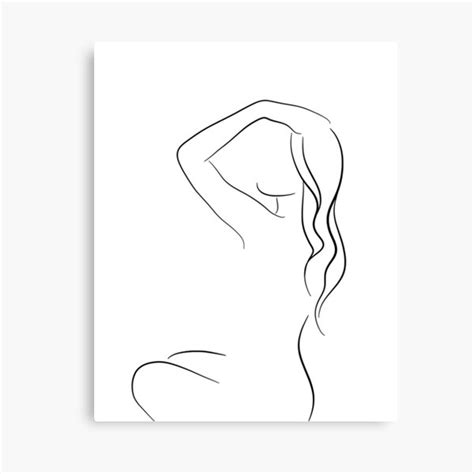 Female Body Art Minimalist Sketch Outline Drawing Silhouette Drawing