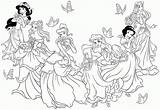 Coloring Princess Pages Print Disney sketch template