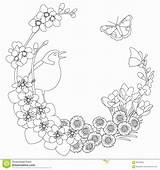 Coloring Wreath Flower Printable Pages Spring Inspirations Adults Beautiful sketch template